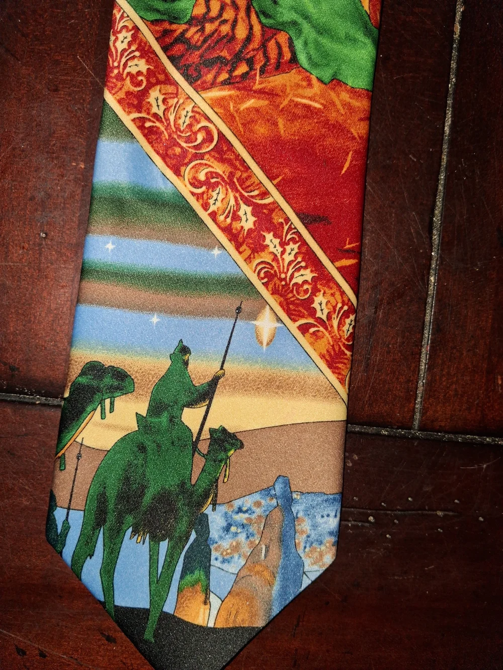 Maison Martin Margiela Multicolor Nativity Scene Silk Tie